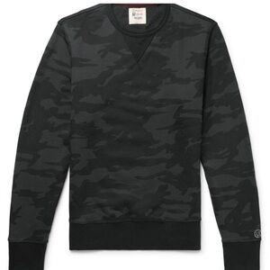 Todd Snyder x Champion Black Camo Crewneck Sweatshirt Size Large